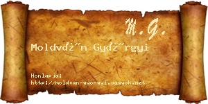Moldván Györgyi névjegykártya